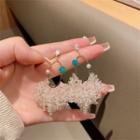 Faux Crystal Fringed Earring 1 Pair - Crystal Tassel - White - One Size