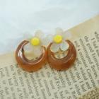 Flower Acrylic Earring 1 Pair - Brown - One Size