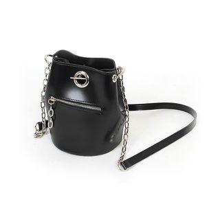 Metallic Bucket Bag With Strap