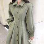 Plain Collared Single-breasted Coat