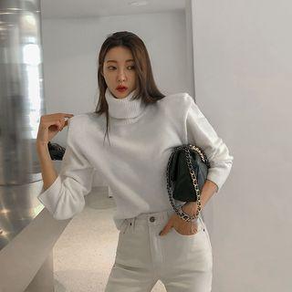 Turtleneck Sharp-shoulder Sweater