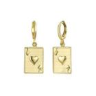 Fashion Simple Plated Gold Poker J Earrings Golden - One Size