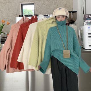 Cowl-neck Ribbed Sweater