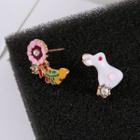 Rhinestone Rabbit Earring 1 Pair - 10485 - 01 - White - One Size