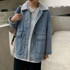 Denim Fleece Jacket Blue - One Size