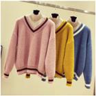 Mock Neck Mock Two-piece Sweater