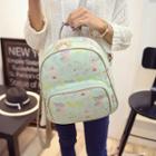 Printed Faux-leather Backpack