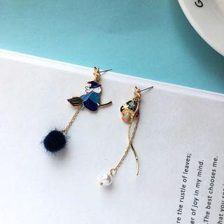 Witch Asymmetrical Alloy Dangle Earring 1 Pair - S925 Earring - Gold - One Size