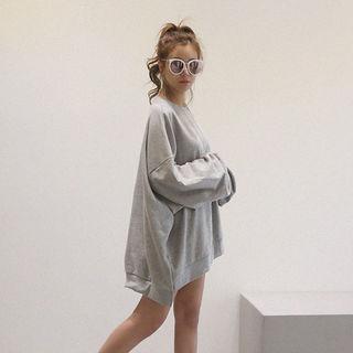 Drop-shoulder Dip-back Long Sweatshirt
