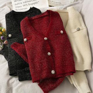 Glitter Loose-fit Knit Cardigan