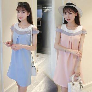 Color Panel Sleevelss Dress