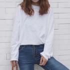 Loose-fit Plain Long Sleeve T-shirt
