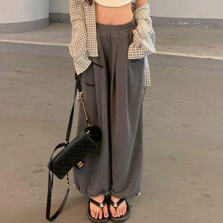 Plain Sweatpants Sweatpants - Gray - One Size