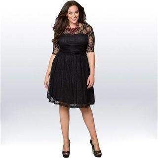 Elbow-sleeve Tie-waist Crewneck Fringed A-line Dress