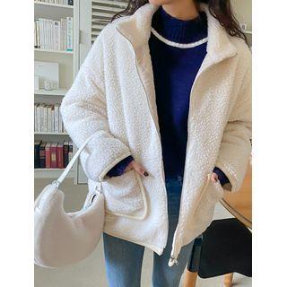 Plus Size Sherpa-fleece Zip-up Jacket