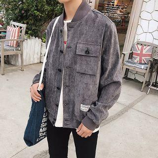 Plain Corduroy Baseball Jacket