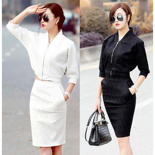 Set: Lace Zip Jacket + Skirt