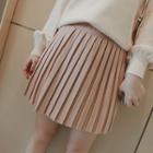 Plain Pleated Mini Skirt