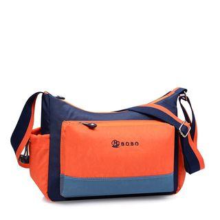 Color Panel Nylon Shoulder Bag