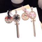 Non-matching Flower Fringed Drop Earring