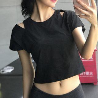 Short-sleeve Cutout Sports T-shirt