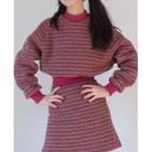 Patterned Sweater / Mini A-line Skirt