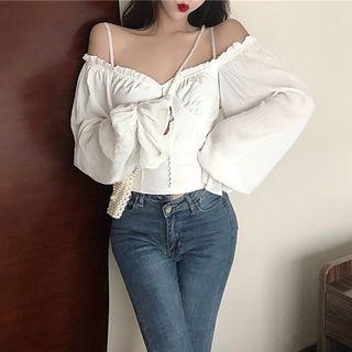 Cold-shoulder Cropped Shirt