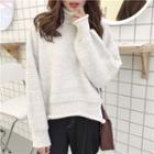 Mock-turtleneck Loose-fit Knitted Sweater