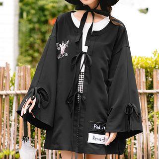 Printed Tie Front Jacket