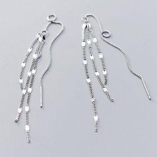 925 Sterling Silver Fringed Threader Earring