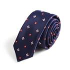 Patterned Slim Neck Tie (5cm) Navy Blue - One Size