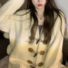 Toggle Cardigan Apricot White - One Size