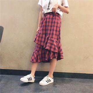 Ruffle Tiered Midi Skirt