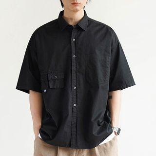 Pocket Detail Short Sleeve Oversized Shirt