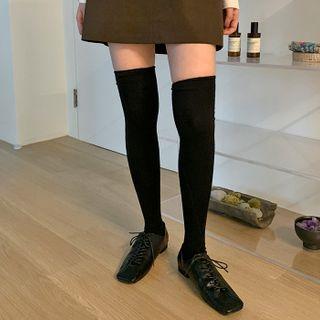 Square-toe Stitched Oxford Flats