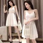 Spaghetti Strap V-neck A-line Dress