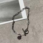 Smiley-pendant Chain Bracelet Silver - One Size