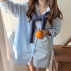 Plain Long Shirt / Knit Cape