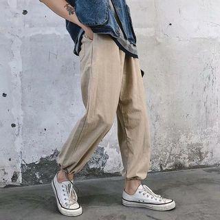 Bungee Cord Linen Harem Pants