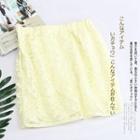 Elastic Waist Lace Mini Skirt White - One Size