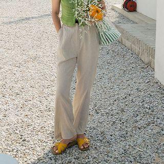 Pleated-front Textured Pants