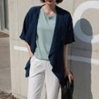 Open-placket Pocket-detail Jacket