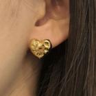 Heart Sterling Silver Earring E1129 - 1 Pr - Gold - One Size