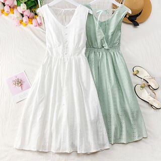 Open Tie-back Eyelet Tank Dress