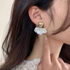 Petal Shell Fringed Earring 1 Pair - White - One Size