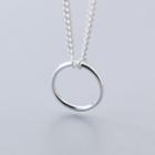 925 Sterling Silver Hoop Pendant Necklace Silver - One Size