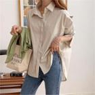 Dip-back Wide-cuff Oversized Shirt