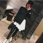 Mock Two-piece Mini A-line Sweater Dress