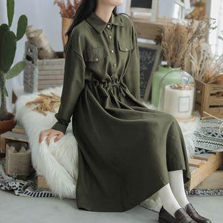 Corduroy Midi Shirt Dress