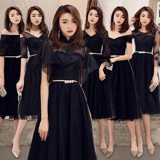 A-line Mesh Midi Evening Dress (various Designs)